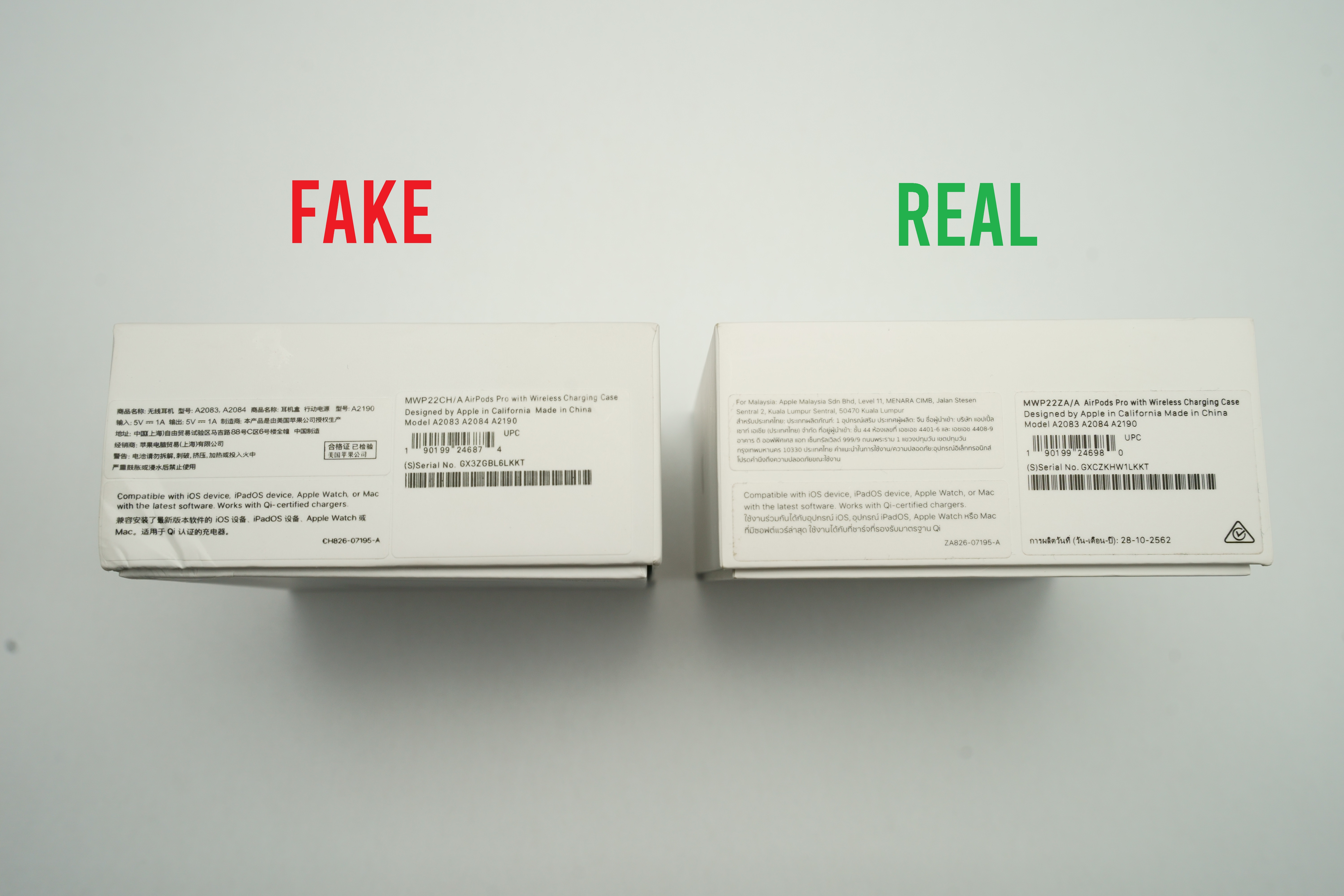 Spotting Counterfeit Airpods Pro Real vs Fake Comparison