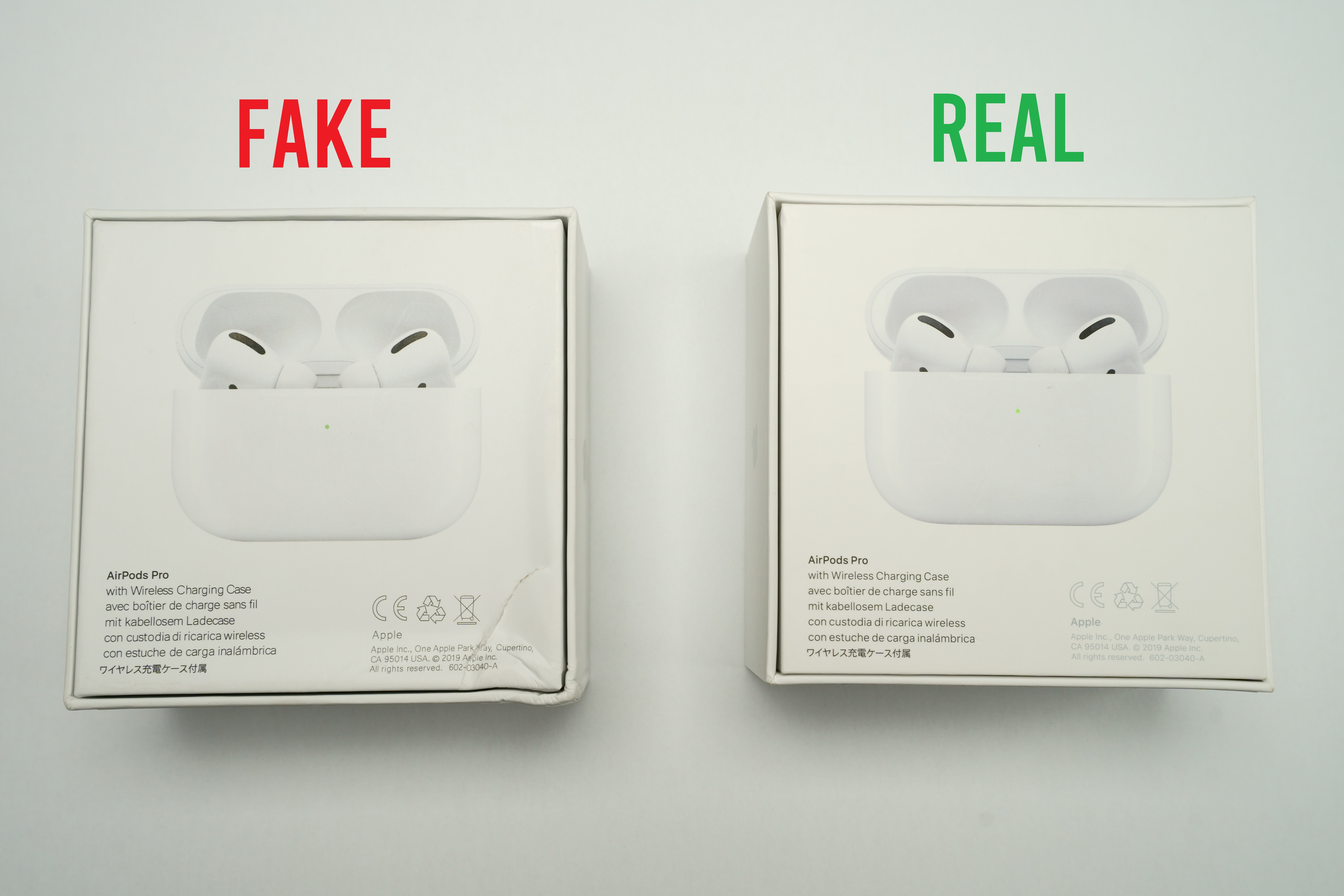 Månenytår oase forbundet Spotting Counterfeit Airpods Pro - Real vs Fake Comparison - HYBRID HARDWARE