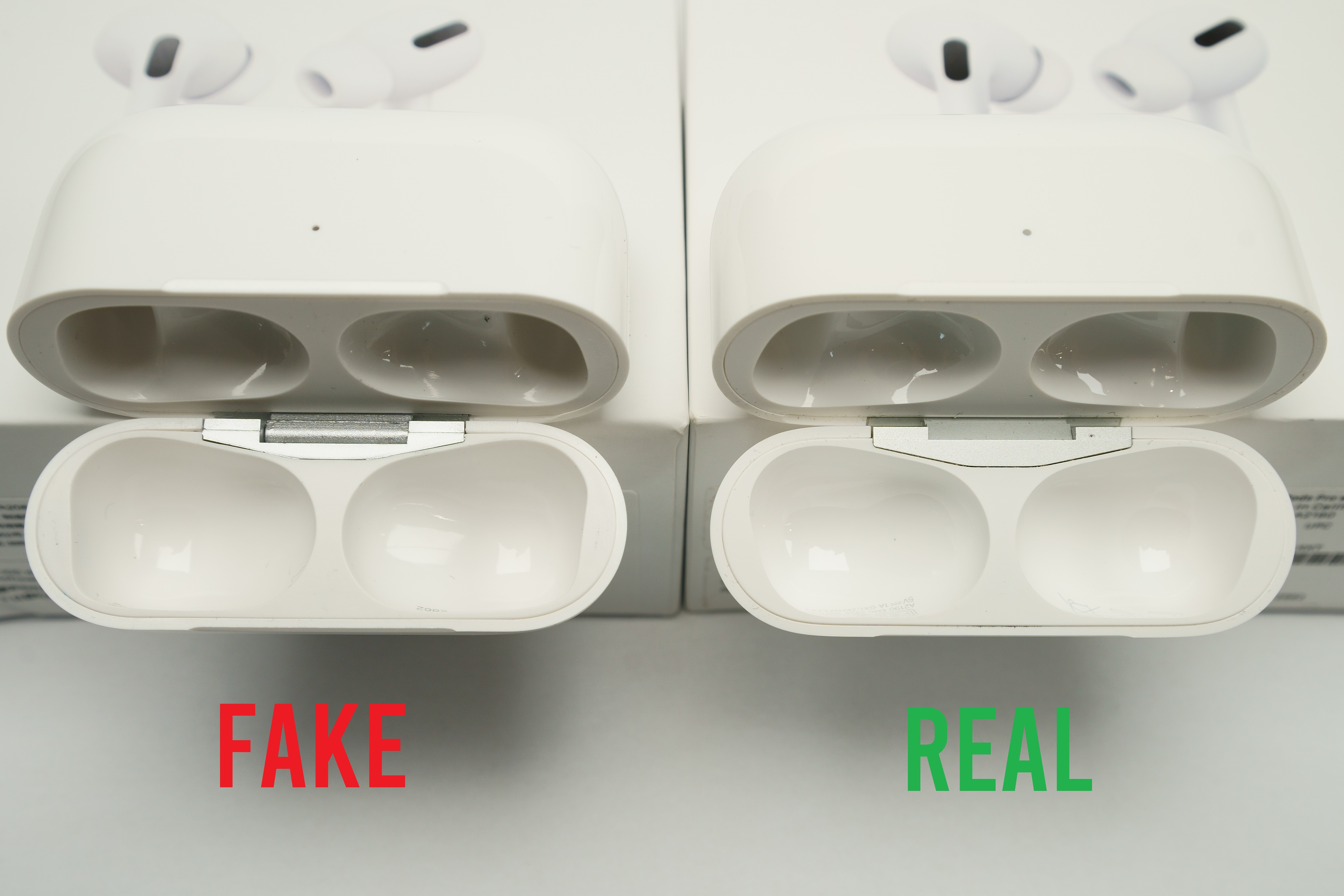 sewing machine second option Spotting Counterfeit Airpods Pro - Real vs Fake Comparison - HYBRID HARDWARE